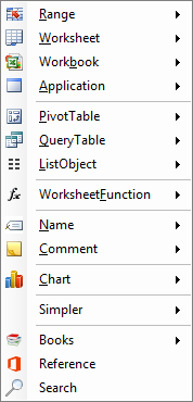excel toplevel menu with simpler All selected
