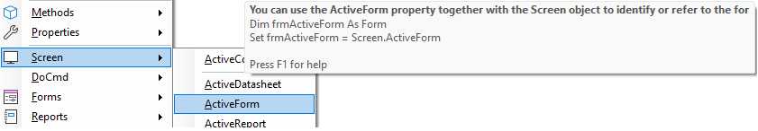 ms access form set variable