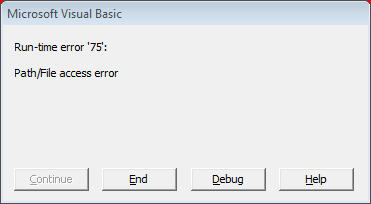 error 75 path file access error