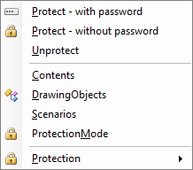 protect worksheet menu