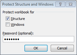 open protect Structure and Windows dialog in excel