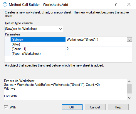 different ways to add a worksheet