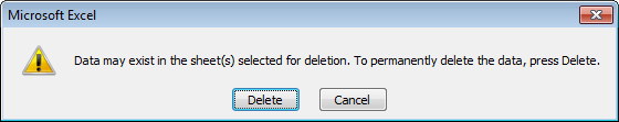 delete worksheet confirmation prompt