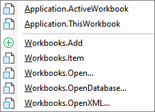 set workbook vba from menu