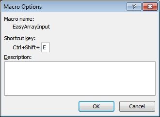 set control key for starting the Macro