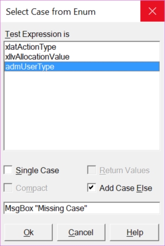 Select Case from Enum Builder