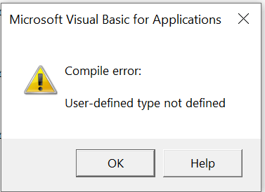 vba user defined type not defined error