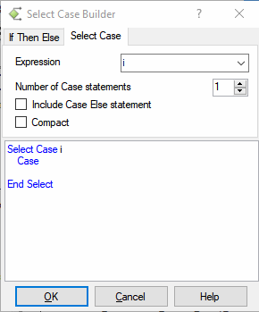 Select Case Builder in action