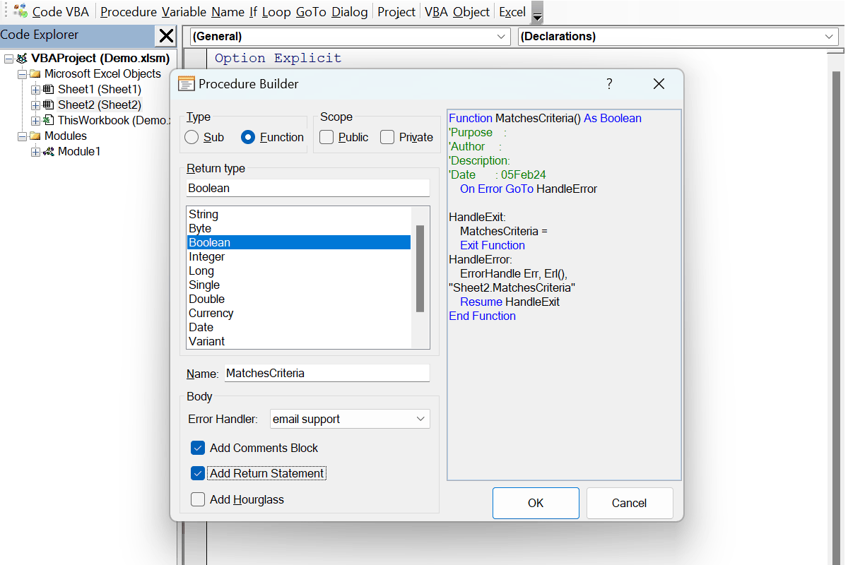 procedure builder