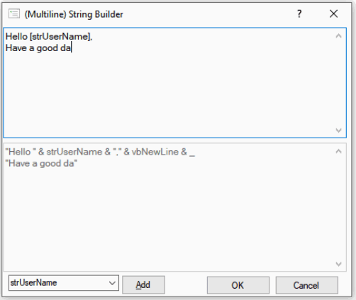 Multiline String  builder