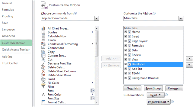 how to add the developer tab in excel how to add the developer tab in excel