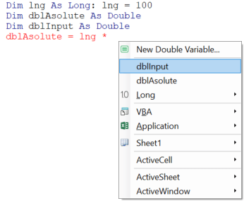 multiplication using intellisense