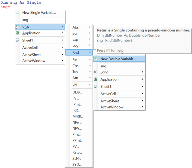 intellisense menu with financial functions