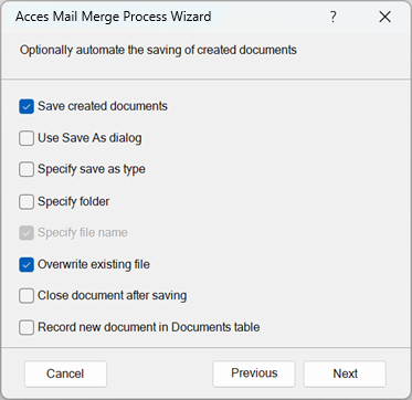 decide what policies to apply for saving the generated document