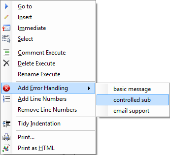 add error handling using the code explorer