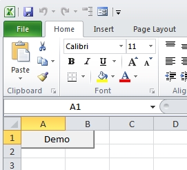 button added to the worksheet