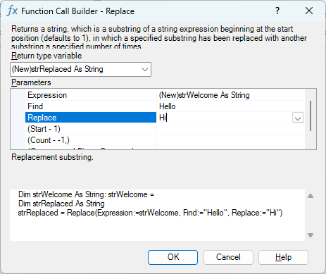 Replace menu starting from an empty line